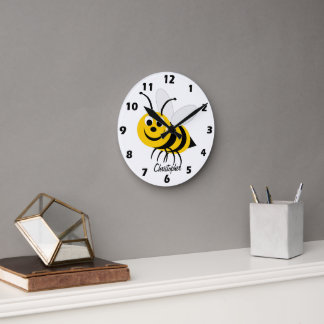 Reloj Redondo Mediano Diseño de Abeja Personalizado