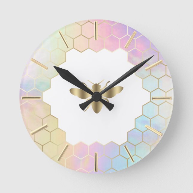 Reloj Redondo Mediano diseño de abejas (Anverso)