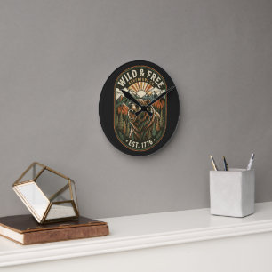 Reloj Redondo Mediano Diseño de amante de la naturaleza al aire libre de