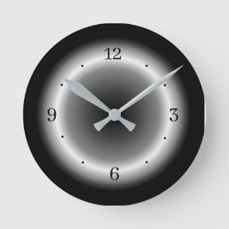 Reloj Redondo Mediano Diseño de anillo iluminado blanco/gris simplista