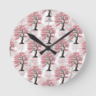 Reloj Redondo Mediano Diseño de árbol de cerezo rosa Sakura