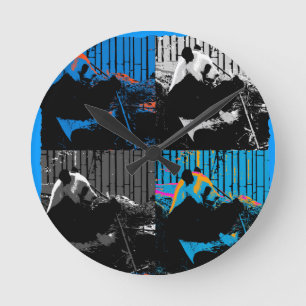 Reloj Redondo Mediano Diseño de arte moderno multipanel de oso panda