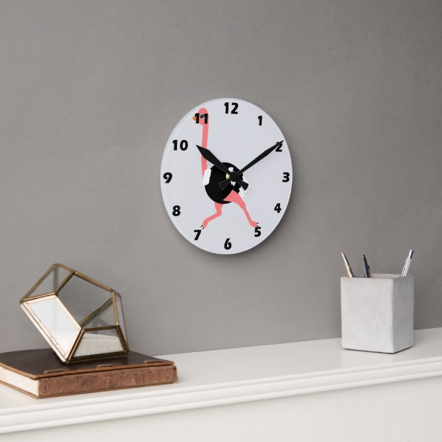 Reloj Redondo Mediano Diseño de avestruz (Oficina)