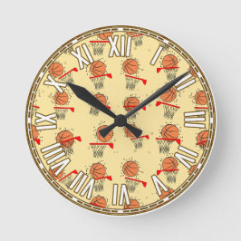 Reloj Redondo Mediano Diseño de baloncesto