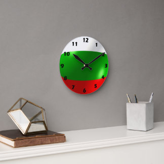 Reloj Redondo Mediano Diseño de bandera búlgara