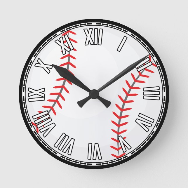 Reloj Redondo Mediano Diseño de béisbol (Anverso)
