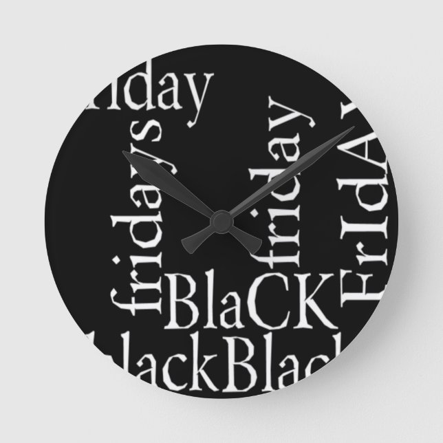 Reloj Redondo Mediano Diseño de Black Friday (Anverso)