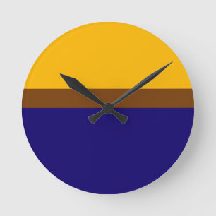 Reloj Redondo Mediano Diseño de bloque de color amarillo de la plancha a