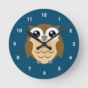 Reloj Redondo Mediano Diseño de búho de hoot