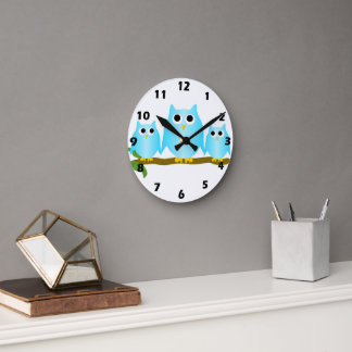 Reloj Redondo Mediano Diseño de búhos