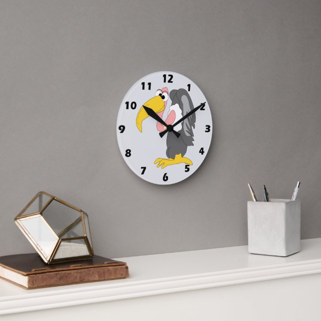 Reloj Redondo Mediano Diseño de Buitre (Oficina)