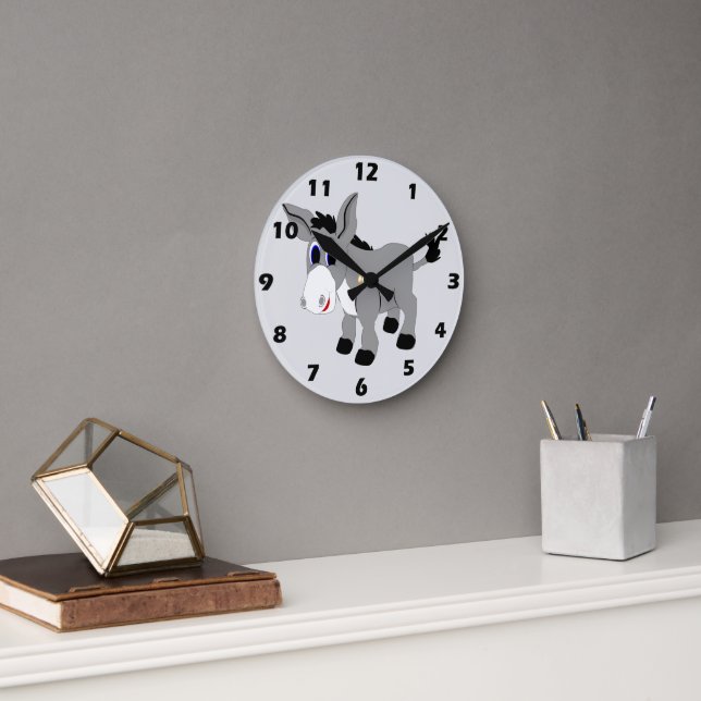Reloj Redondo Mediano Diseño de burro (Oficina)