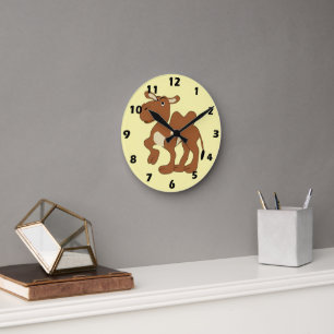 Reloj Redondo Mediano Diseño de Camello Bactriano