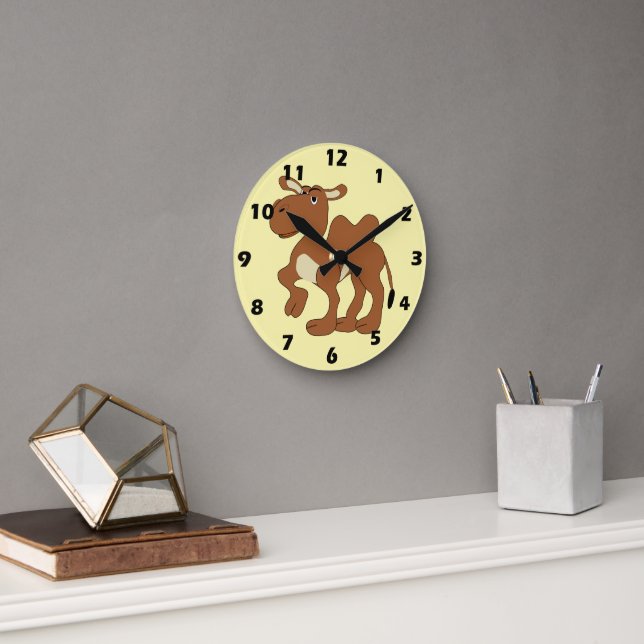 Reloj Redondo Mediano Diseño de Camello Bactriano (Oficina)