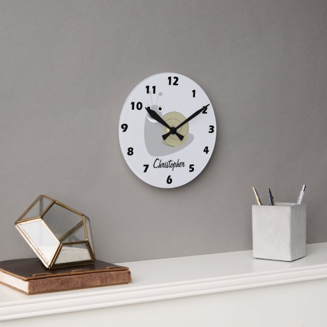 Reloj Redondo Mediano Diseño de caracol personalizado (Oficina)