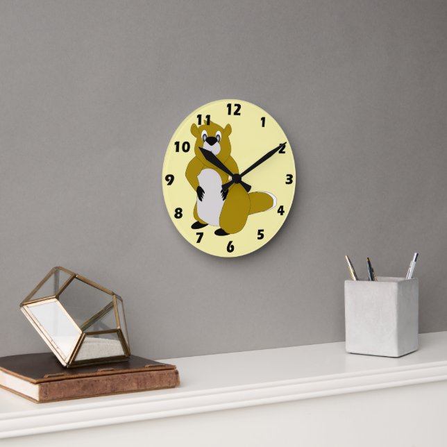 Reloj Redondo Mediano Diseño de castor (Oficina)