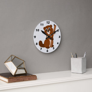 Reloj Redondo Mediano Diseño de castor