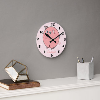 Reloj Redondo Mediano Diseño de Cerdo Personalizado