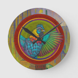 Reloj Redondo Mediano diseño de círculo de pollo