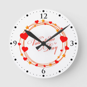 Reloj Redondo Mediano Diseño de círculo del día de San Valentín-25695
