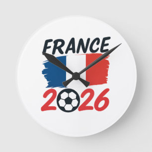 Reloj Redondo Mediano Diseño de colores de bandera de seguidor de fútbol