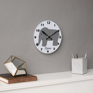 Reloj Redondo Mediano Diseño de elefante personalizado