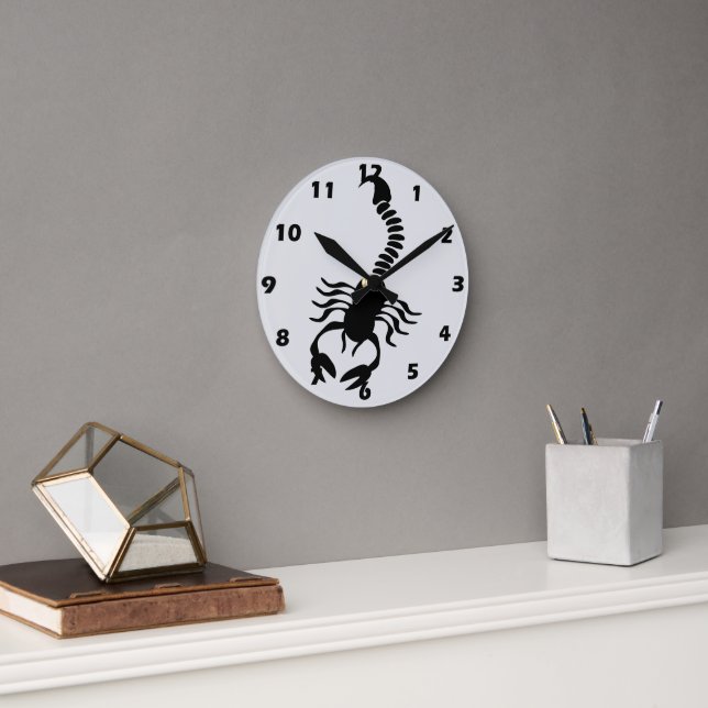 Reloj Redondo Mediano Diseño de Escorpión (Oficina)