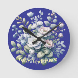 Reloj Redondo Mediano diseño de flores personalizado