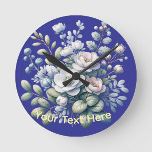 Reloj Redondo Mediano diseño de flores personalizado