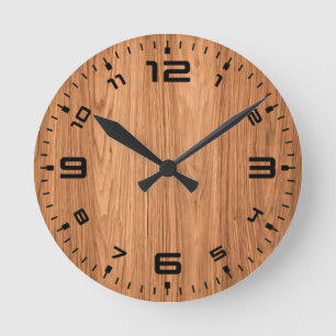 Reloj Redondo Mediano Diseño de fondo de textura de madera-35455