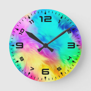 Reloj Redondo Mediano Diseño de fondo de textura de pelaje esponjoso arc