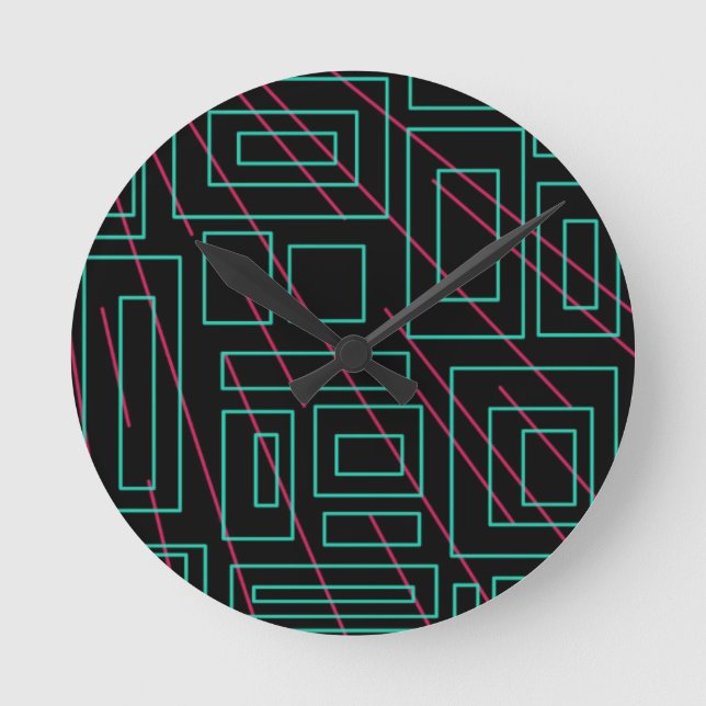 Reloj Redondo Mediano diseño de fondo negro (Anverso)