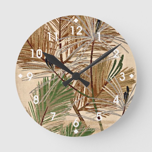Reloj Redondo Mediano Diseño de frontales de árbol (Anverso)