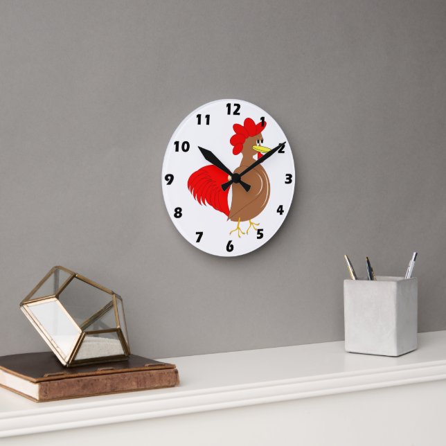 Reloj Redondo Mediano Diseño de gallo (Oficina)