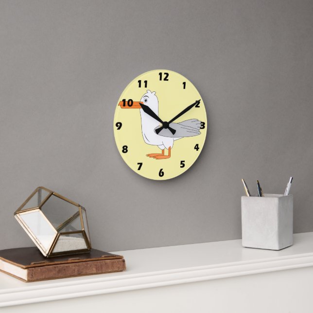 Reloj Redondo Mediano Diseño de gaviota (Oficina)