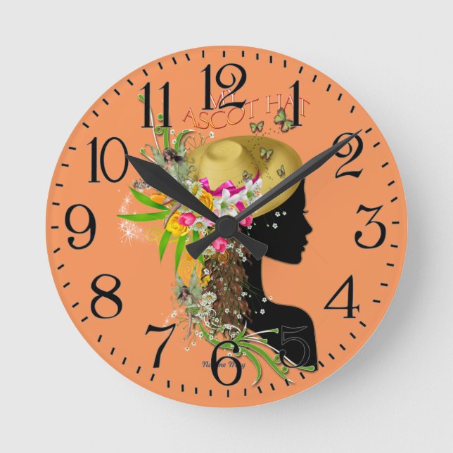 Reloj Redondo Mediano Diseño de Gorra Ascot Ladies (Anverso)