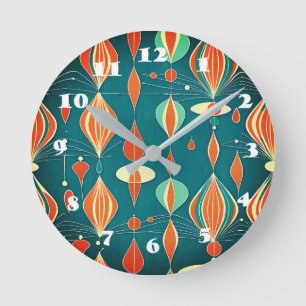 Reloj Redondo Mediano Diseño de gotas atómicas mínimas