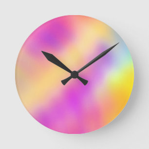 Reloj Redondo Mediano Diseño de gradiente de color iridiscente pastel