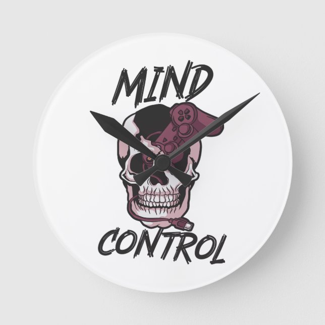 Reloj Redondo Mediano Diseño de juegos de control mental (Anverso)
