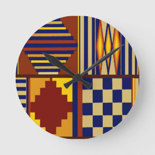 Reloj Redondo Mediano Diseño de la alfombra de Kilim Prayer