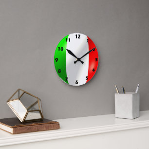 Reloj Redondo Mediano Diseño de la bandera italiana