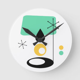 Reloj Redondo Mediano diseño de lámpara modernista de mediados de siglo 
