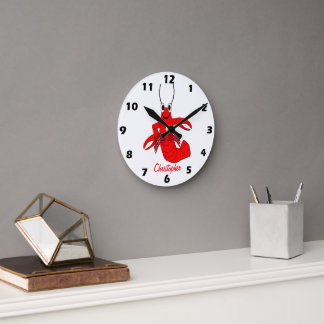 Reloj Redondo Mediano Diseño de Langosta Personalizado