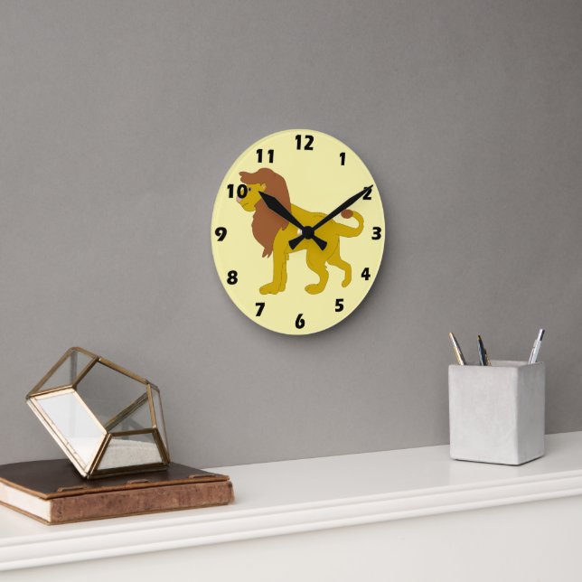Reloj Redondo Mediano Diseño de León (Oficina)