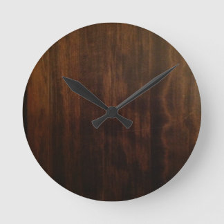 Reloj Redondo Mediano Diseño de madera oscuro antiguo