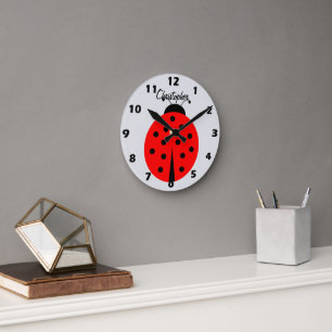 Reloj Redondo Mediano Diseño de mariquita personalizado