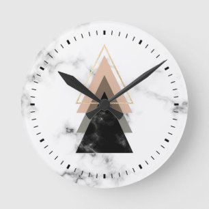 Reloj Redondo Mediano Diseño de mármol en colores pastel de la impresi