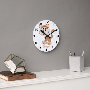 Reloj Redondo Mediano Diseño de mono personalizado