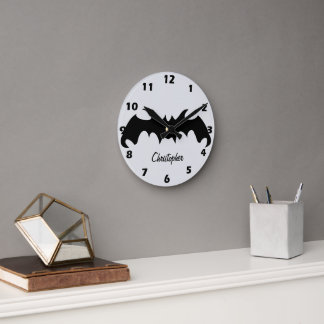 Reloj Redondo Mediano Diseño de murciélago personalizado