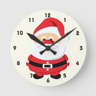 Reloj Redondo Mediano Diseño de Navidades de Cute Santa Claus